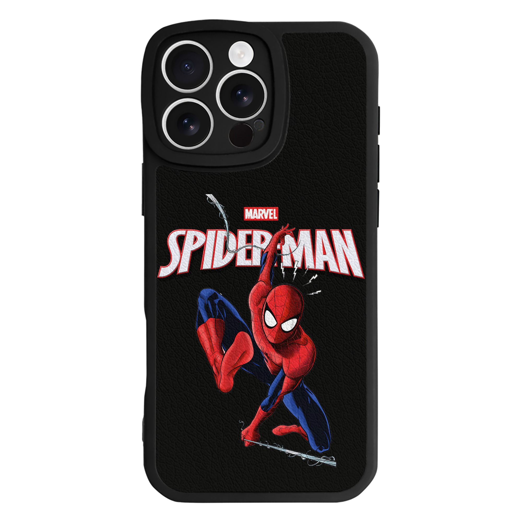 Spider Man スパイダーマン 【iPhone 16シリーズ対応】シリコンスマホケース（レザー調） 材質：シリコン
